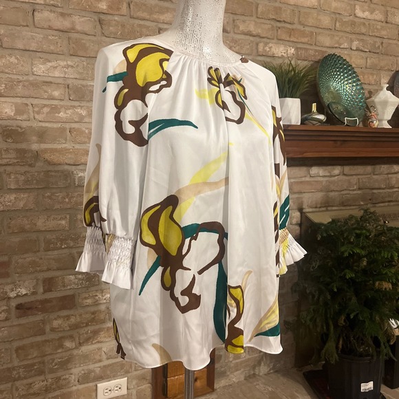 Worthington Multicolor Top Blouse Sz L - Picture 2 of 5